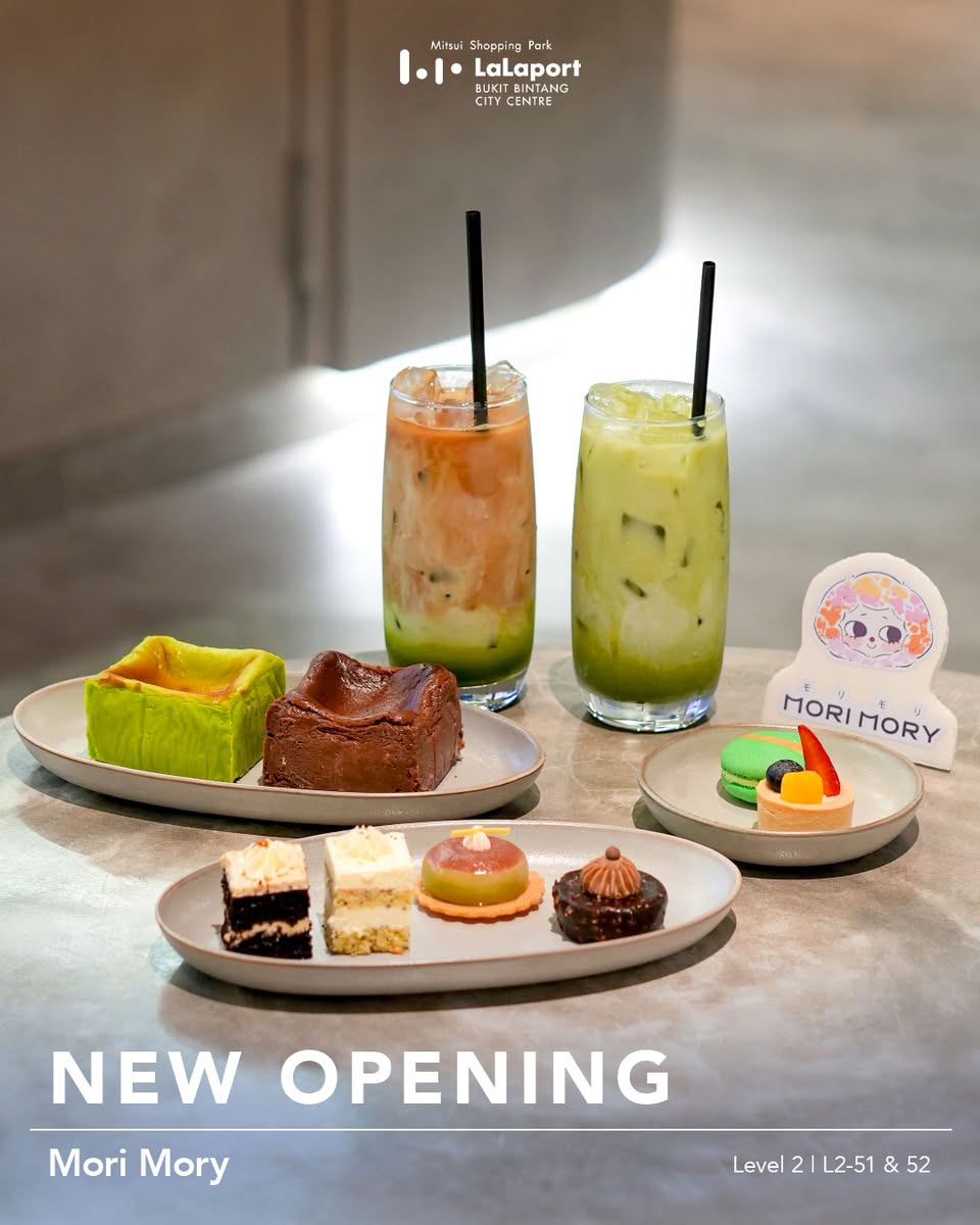 A delightful selection of Mori Mory cakes and pastries.