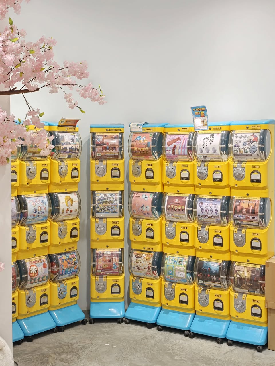Gashapon vending machines at Sheldonet pop-up