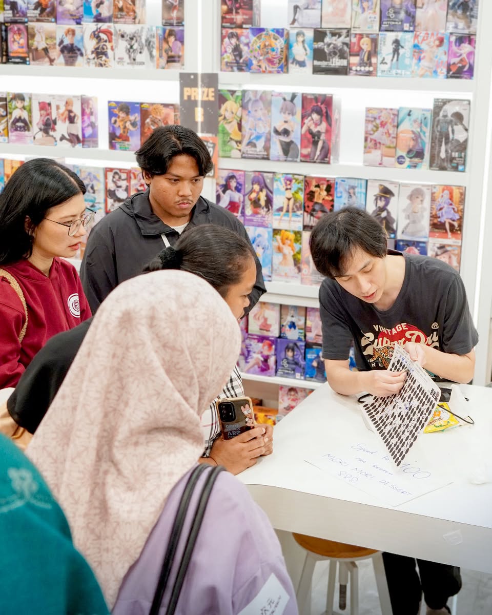 Close-up of intricate DIY model kits for anime fans