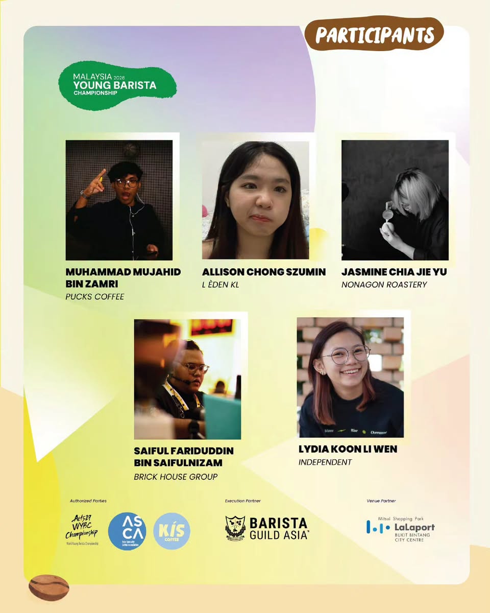 Malaysia 2026 Young Barista Championship competitors