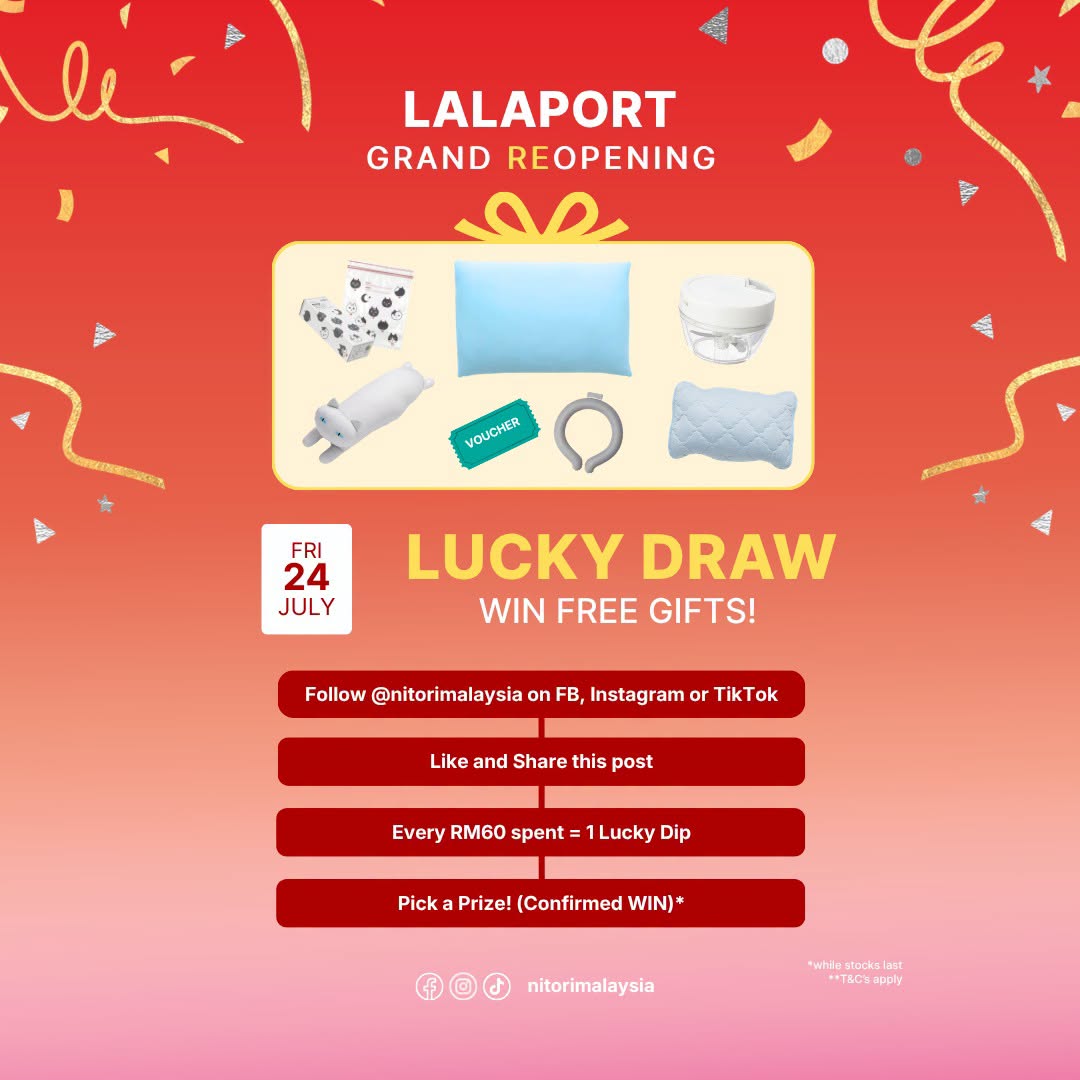 NITORI Lucky Draw prizes