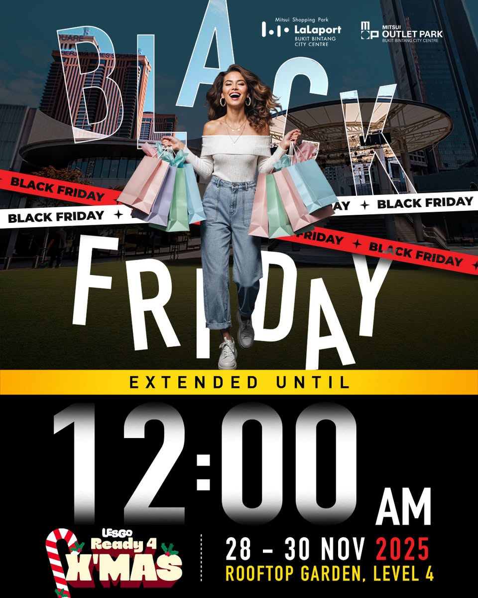 Festive scene at LaLaport's Black Friday Rooftop Bazaar.