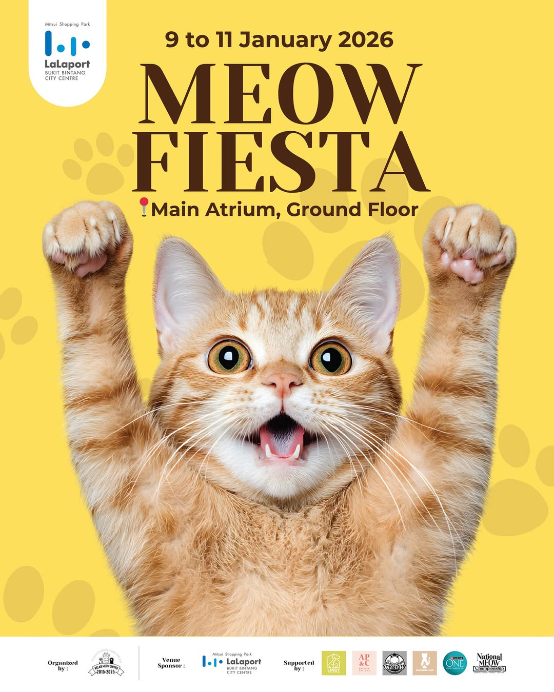 A vibrant gathering of cats and enthusiasts at Meow Fiesta