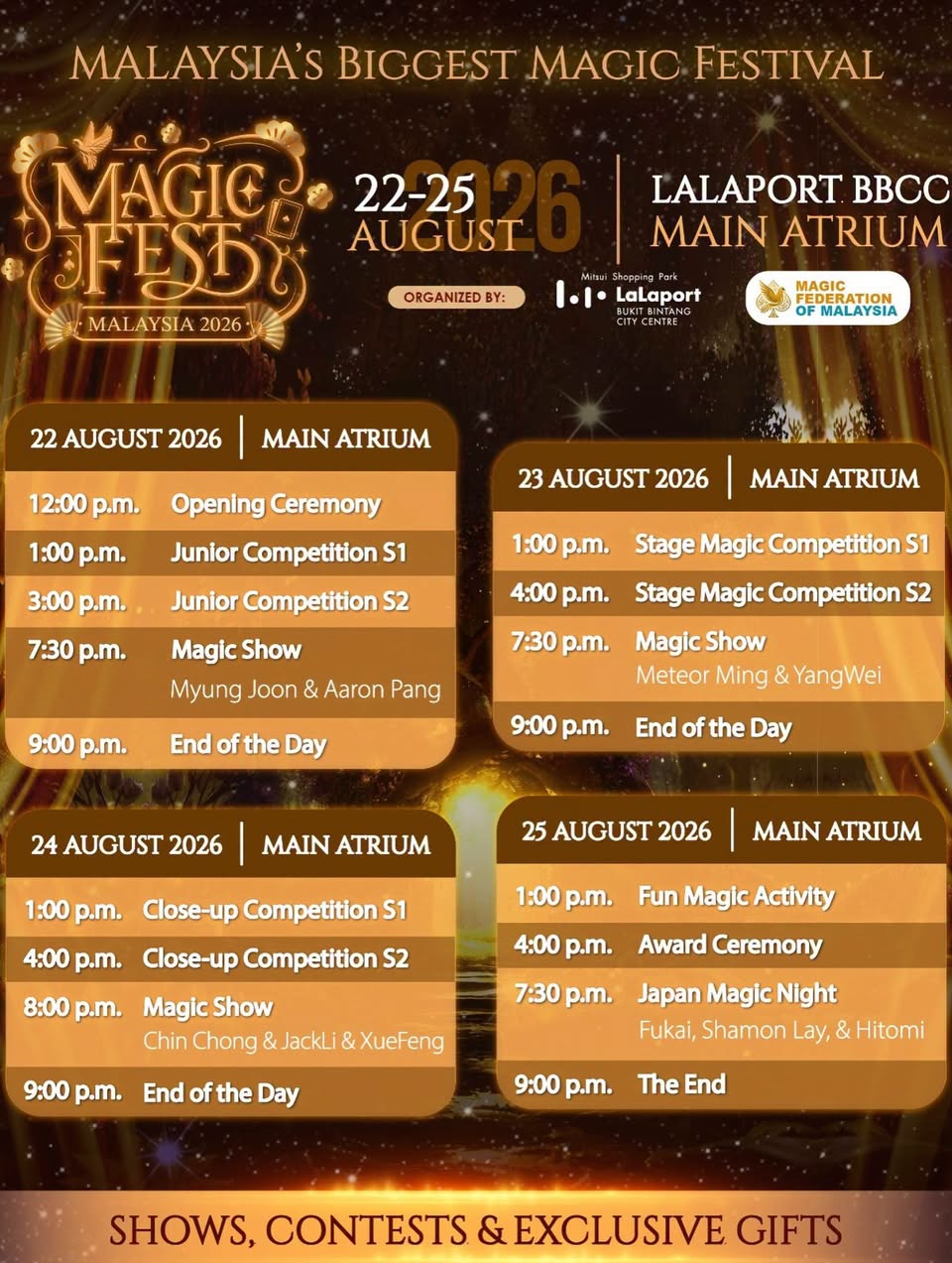 Magic Fest Malaysia 2026 daily schedule