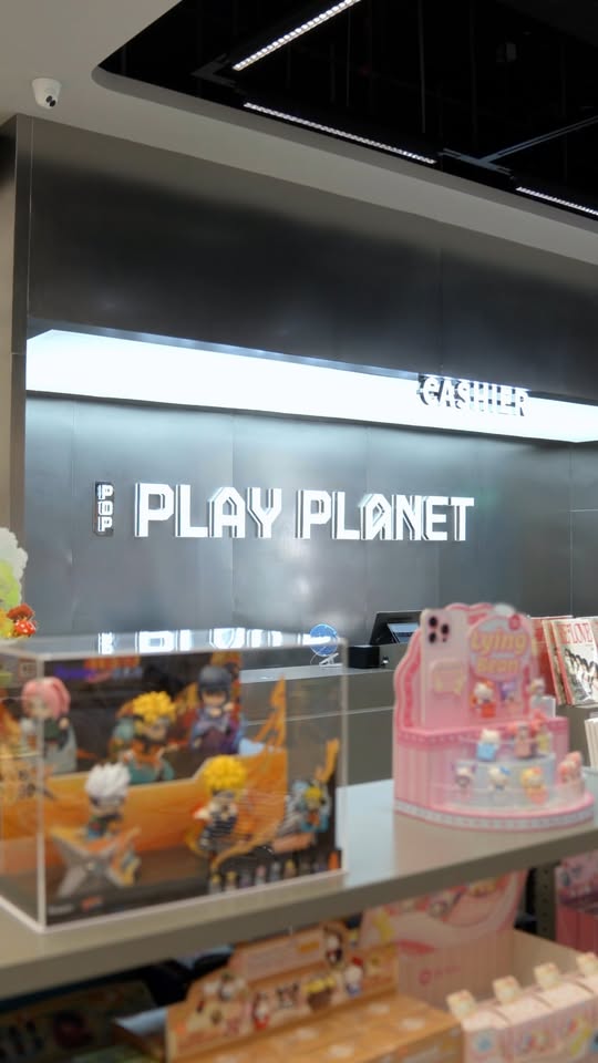 Pop Play Planet collectibles and merchandise display