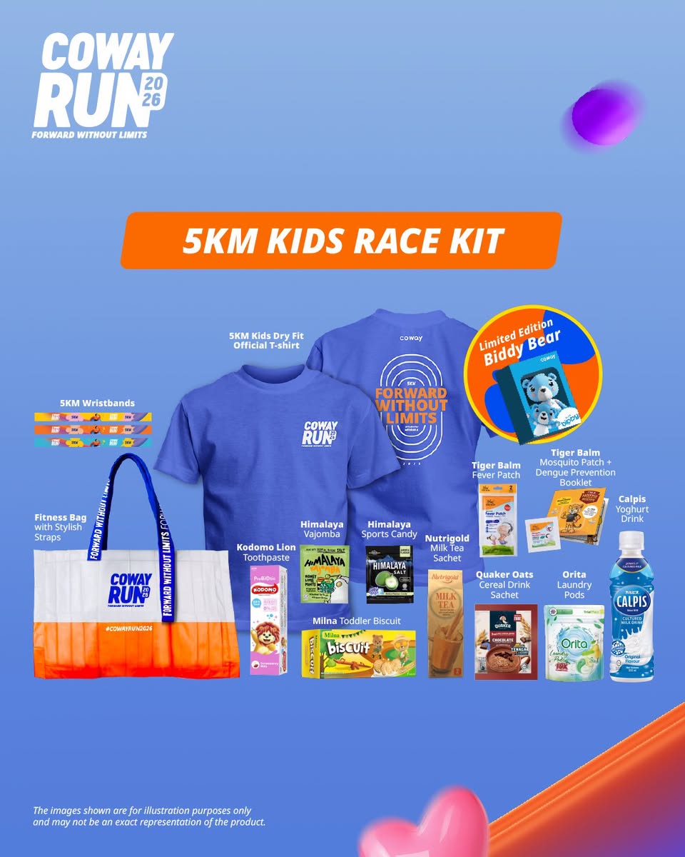 Coway Run 2026 5KM Kids Race Kit contents