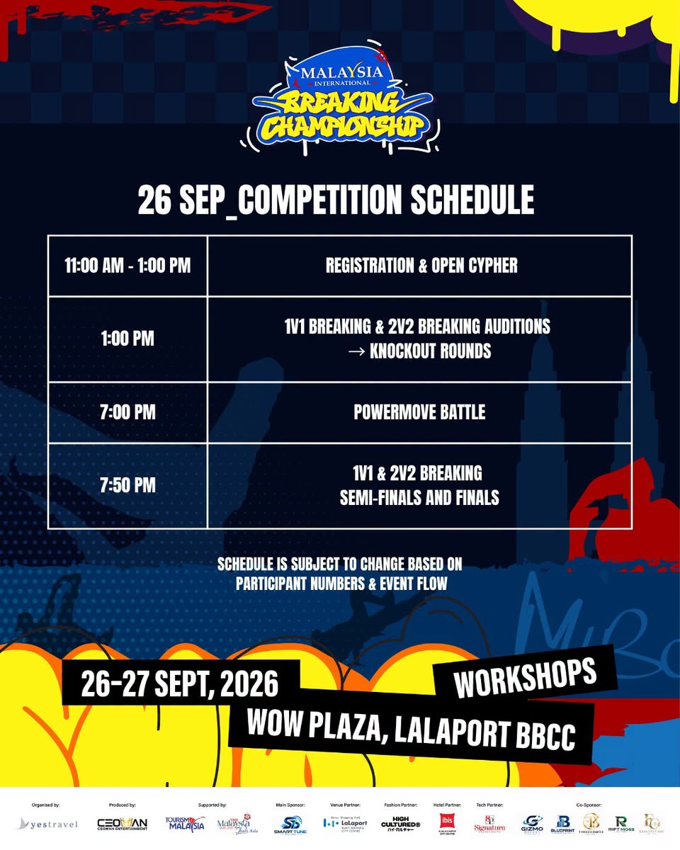 MIBC competition schedule