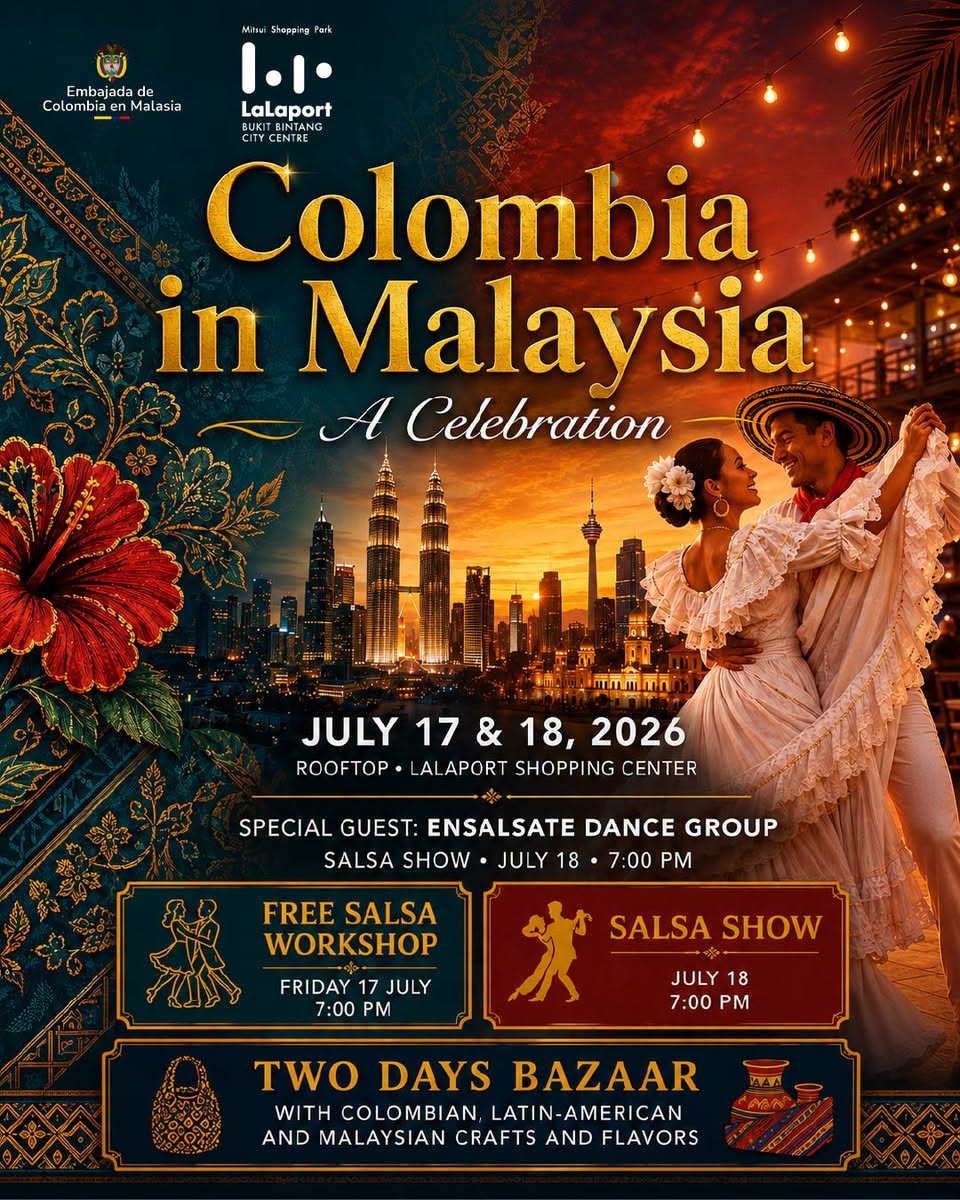 Colombia in Malaysia A Celebration event poster at LaLaport BBCC