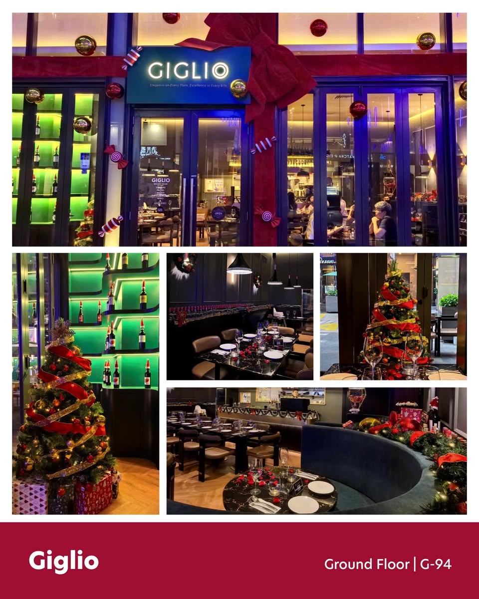 Intricate Christmas decor inside a store at LaLaport BBCC