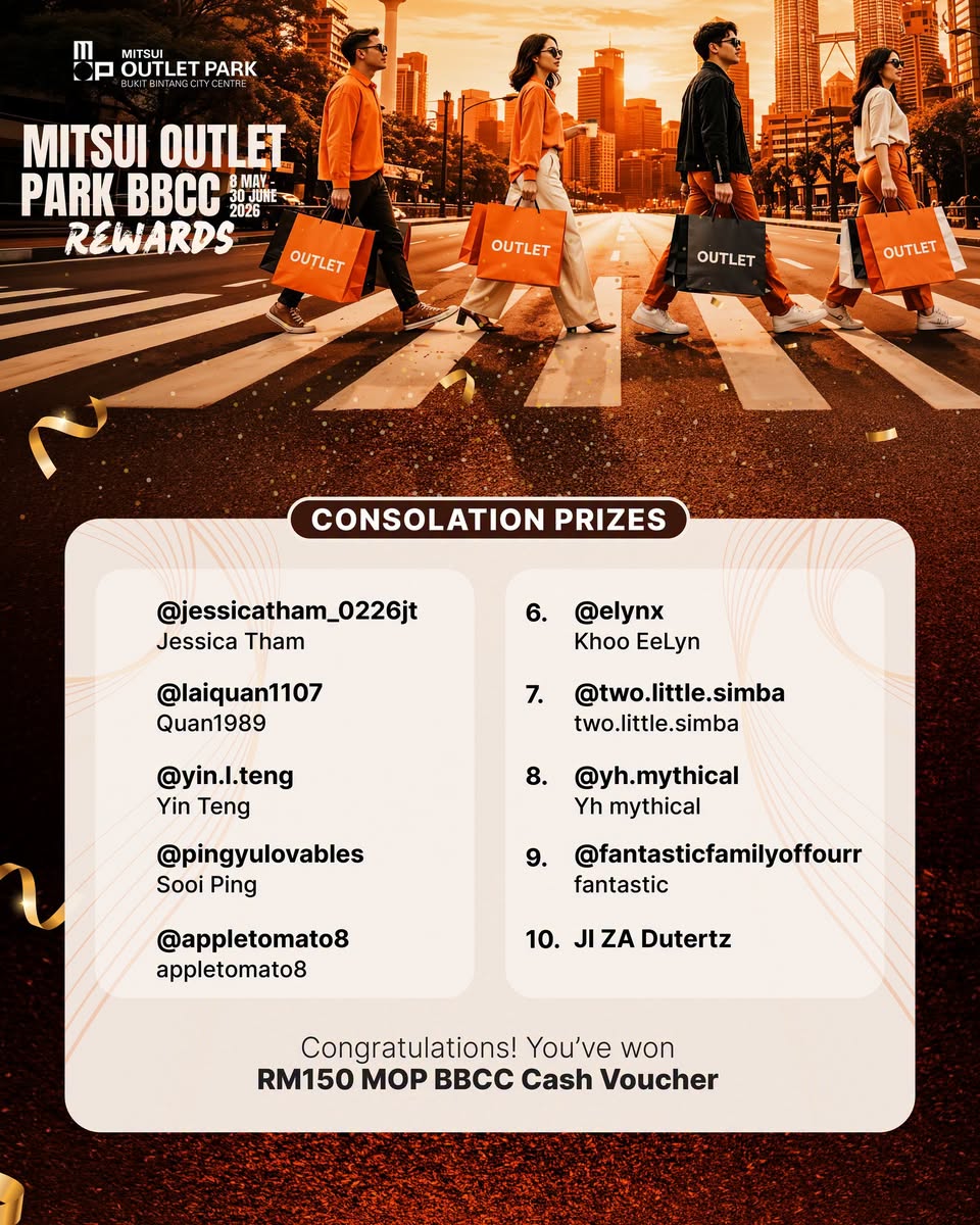 Mitsui Outlet Park BBCC Photo Booth Contest consolation winners
