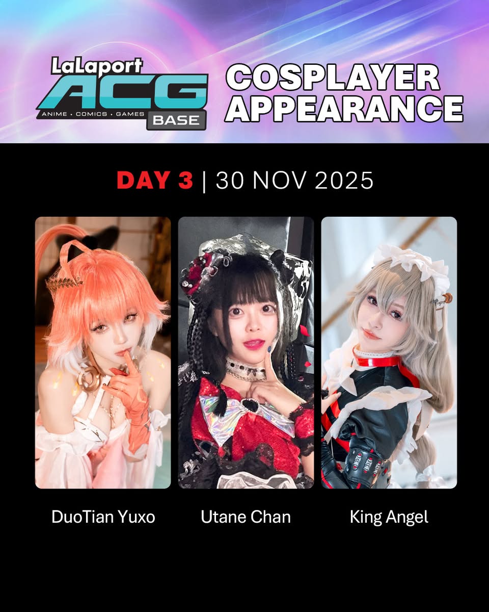 Featured cosplayer posing at the LaLaport BBCC Black Friday event