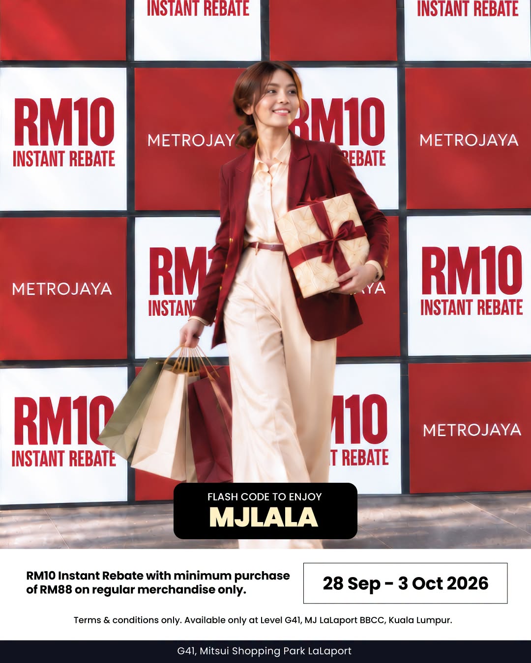 Metrojaya RM10 instant rebate promotion at LaLaport BBCC