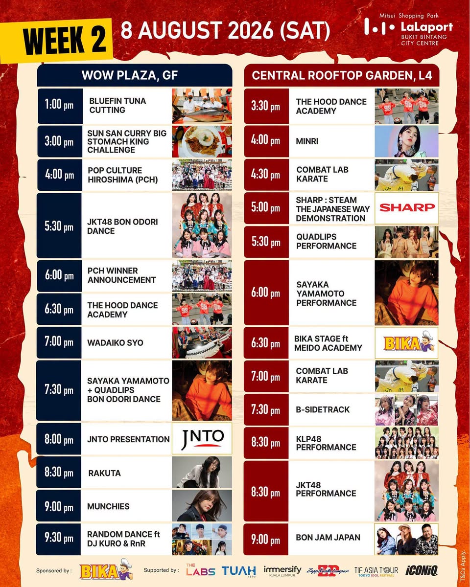 Bon Odori August 8 schedule