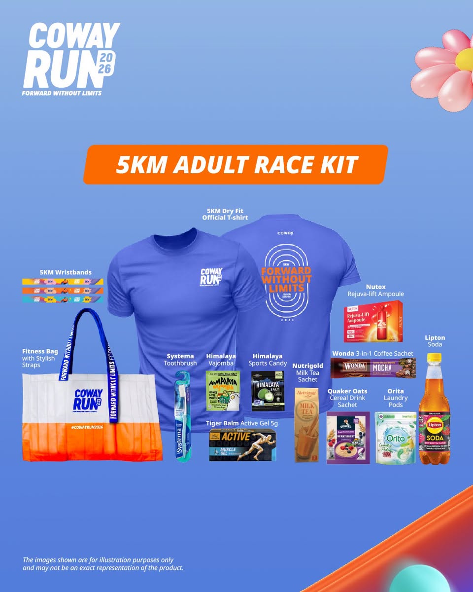 Coway Run 2026 5KM Adult Race Kit contents