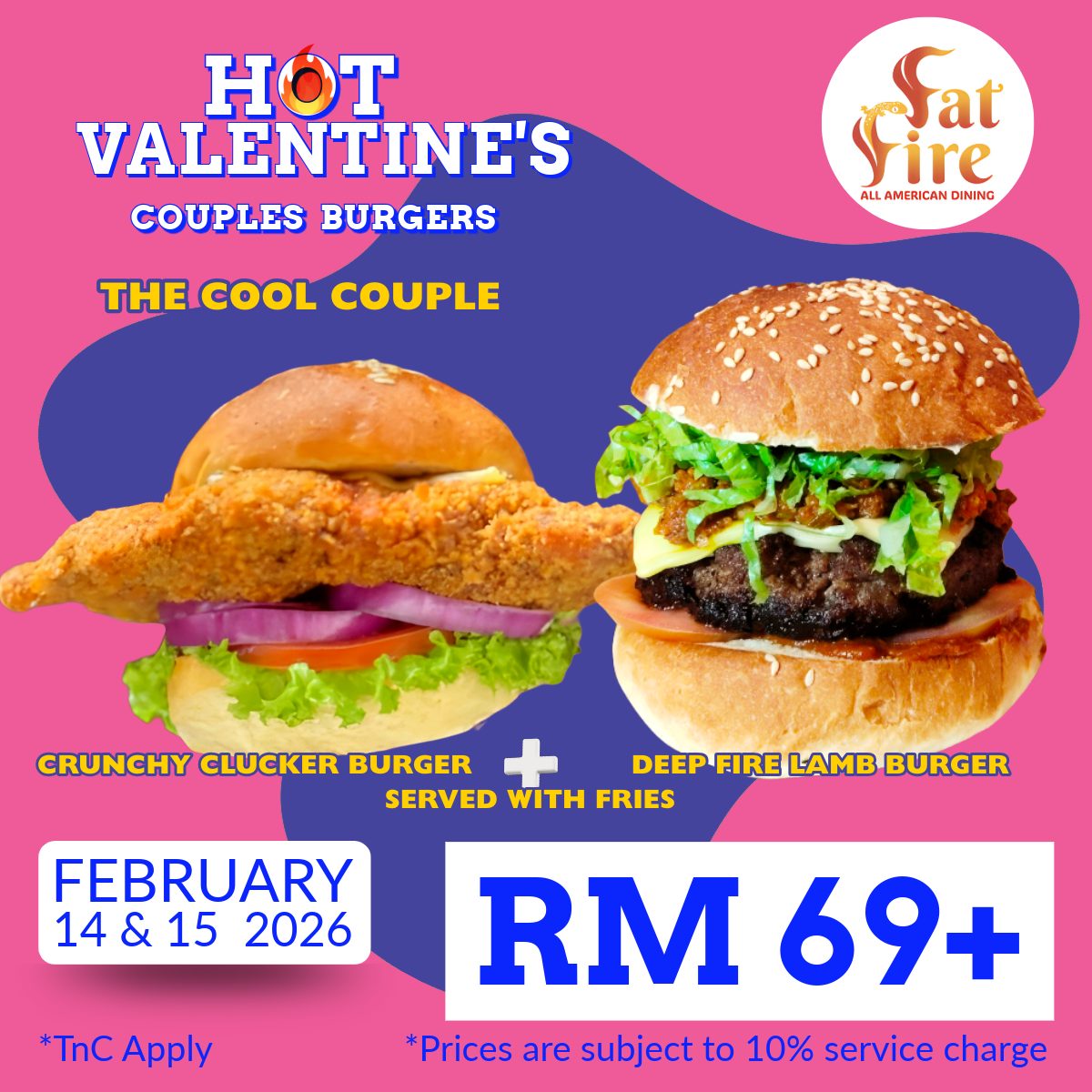 Couple dining at FatFire restaurant