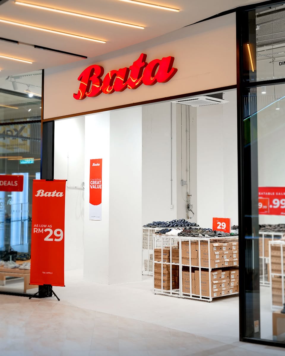 Close-up of a discounted shoe at Bata