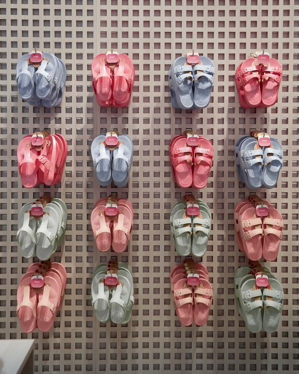 FitFlop store display with various shoe styles.