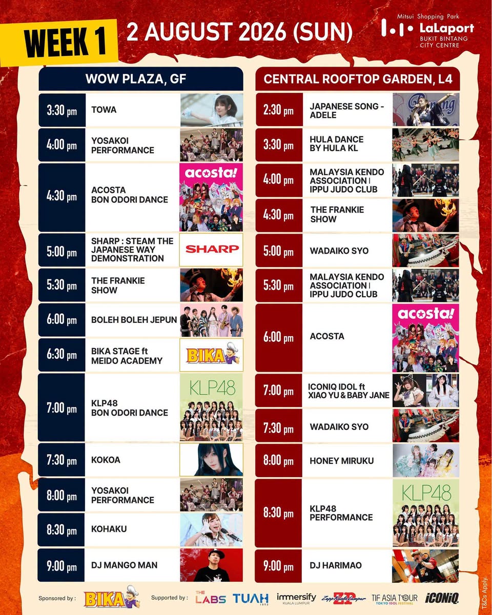 Bon Odori August 2 schedule
