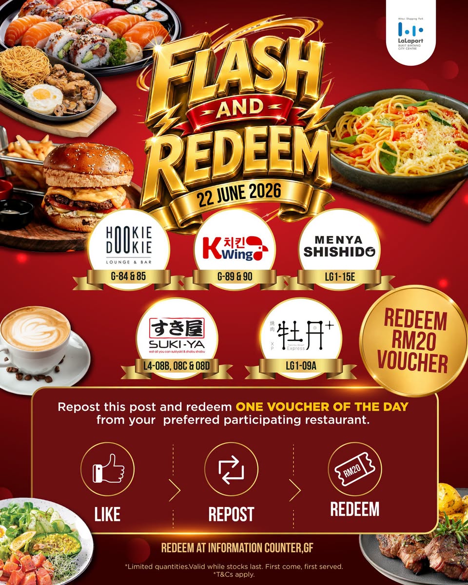 Flash and Redeem featured stores at LaLaport BBCC