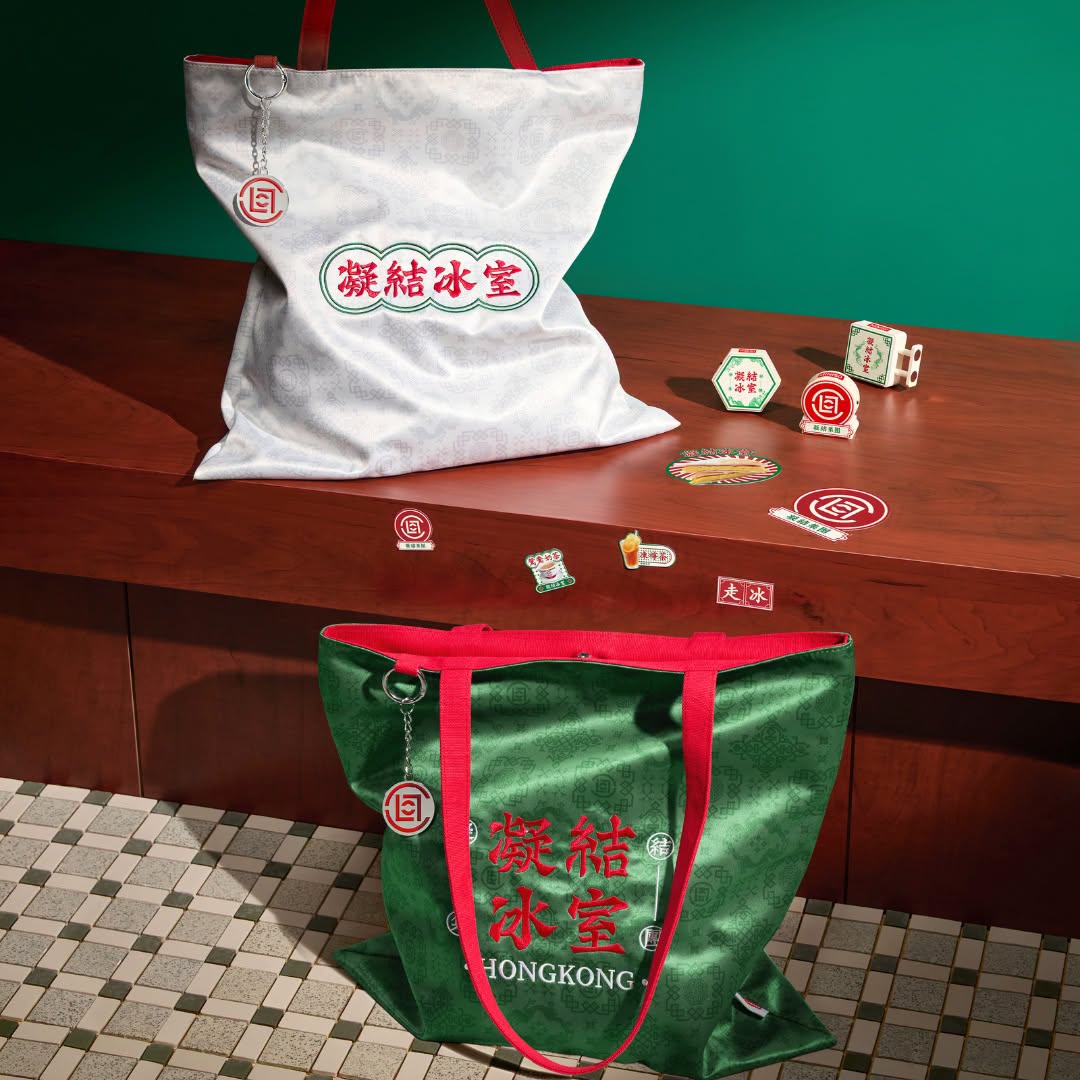 CLOT CAFE tote bags and small accessories with Hong Kong branding