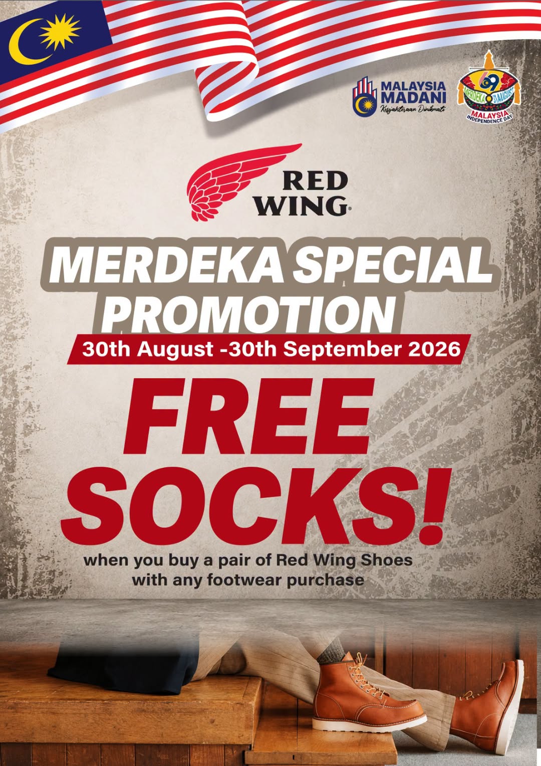 Red Wing free socks promotion at LaLaport BBCC