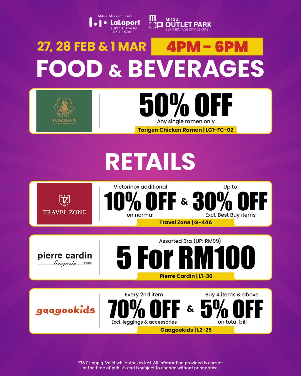 Interior view of Mitsui Outlet Park Level 3 shopping area