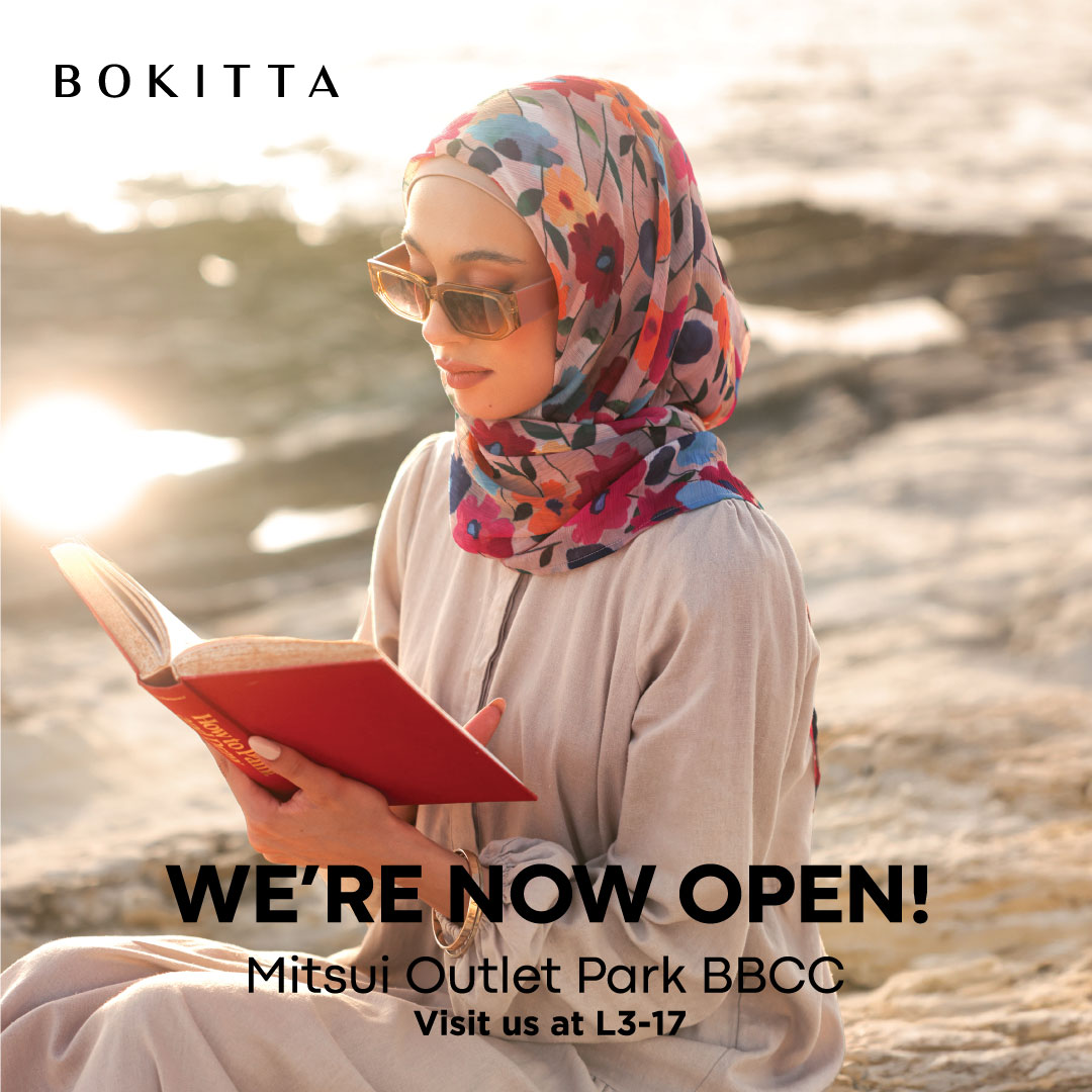 A display of elegant BOKITTA hijabs in the new store