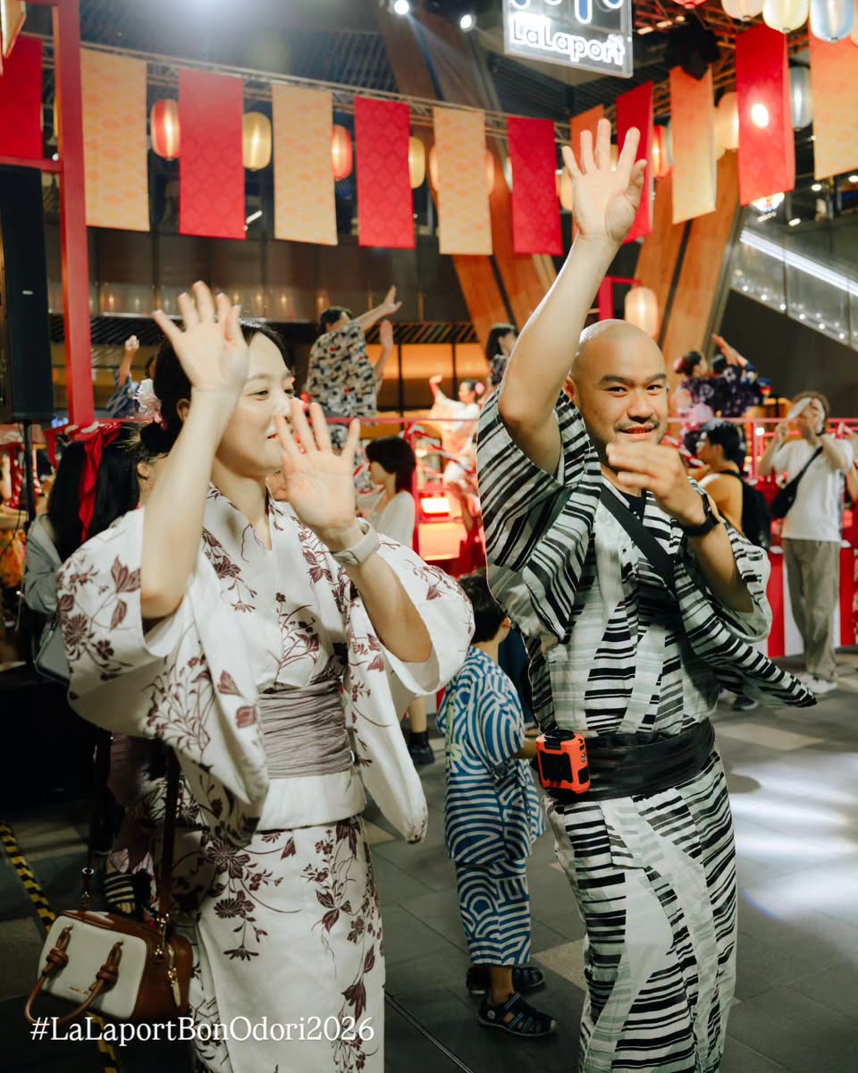 Crowd celebrating at Bon Odori 2026 with lantern decorations