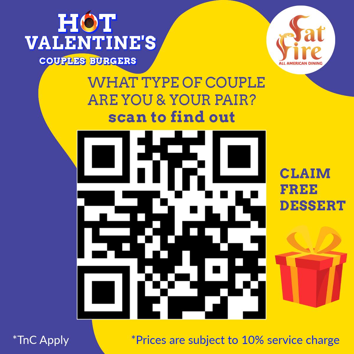 Valentine's Day promotion details and interactive QR code