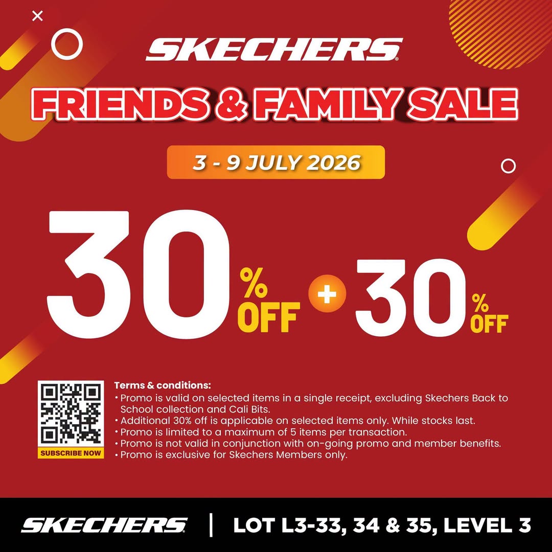 Skechers Friends & Family Sale promotional poster at LaLaport BBCC