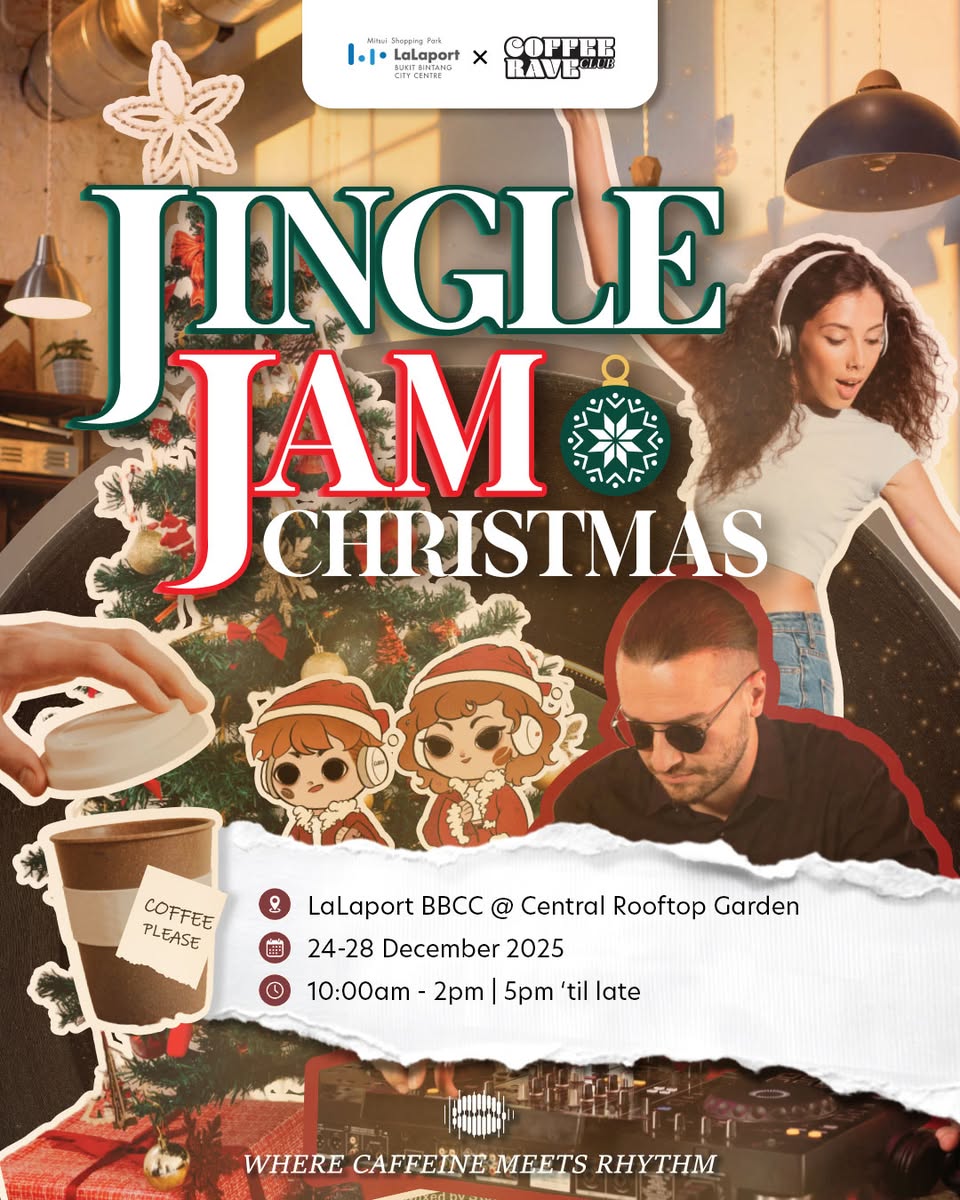 People browsing various stalls and activities at the Jingle Jam night market.