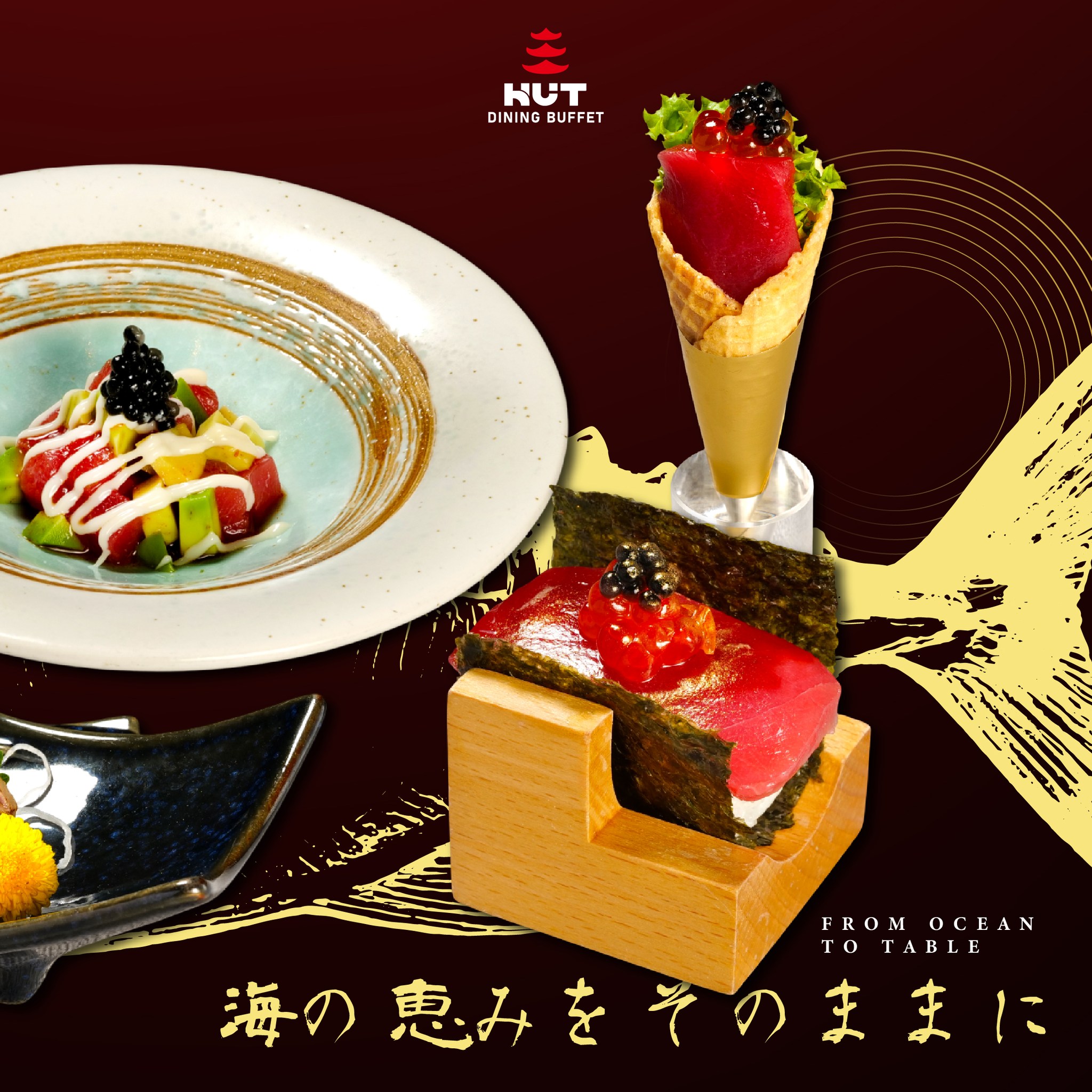 Platter of elegant Bluefin Tuna Akami slices