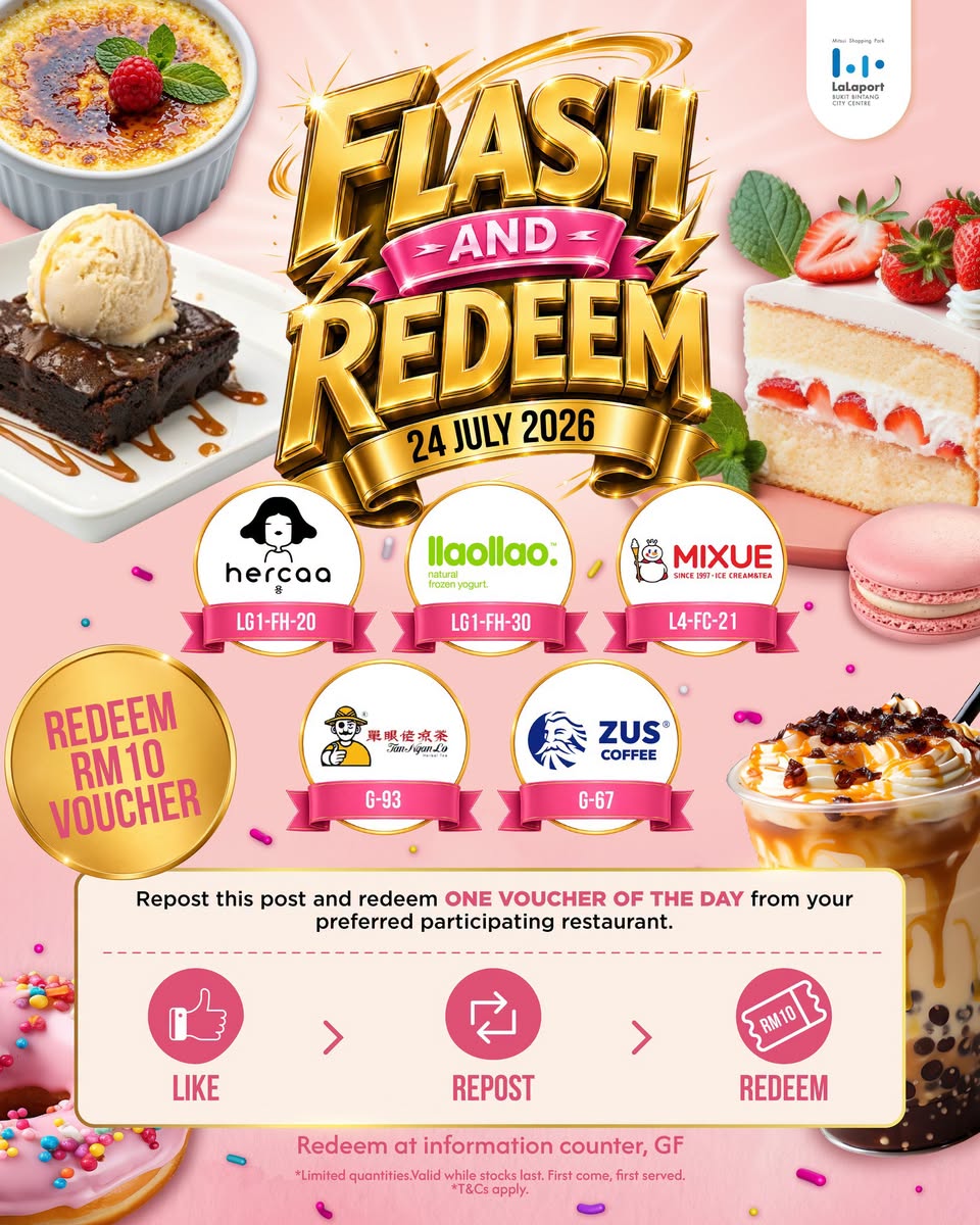 Flash and Redeem 24 July participating brands