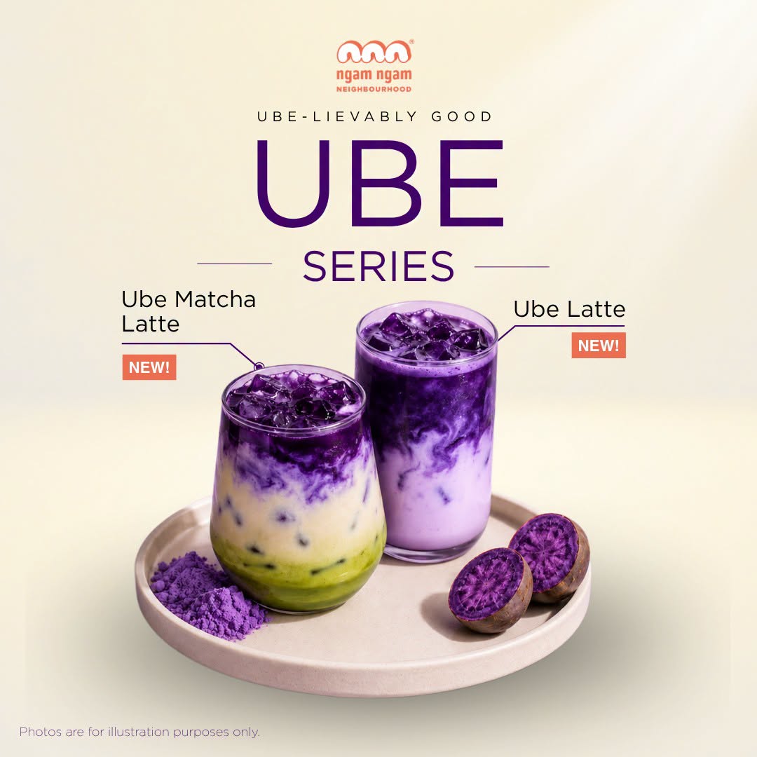Ngam Ngam Neighbourhood Ube Series drinks
