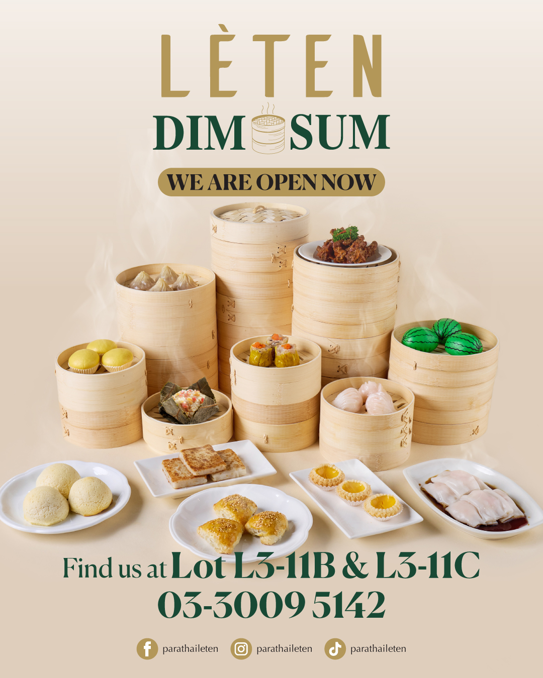 A vibrant interior shot of LèTen Dim Sum restaurant, showcasing its modern and inviting design.