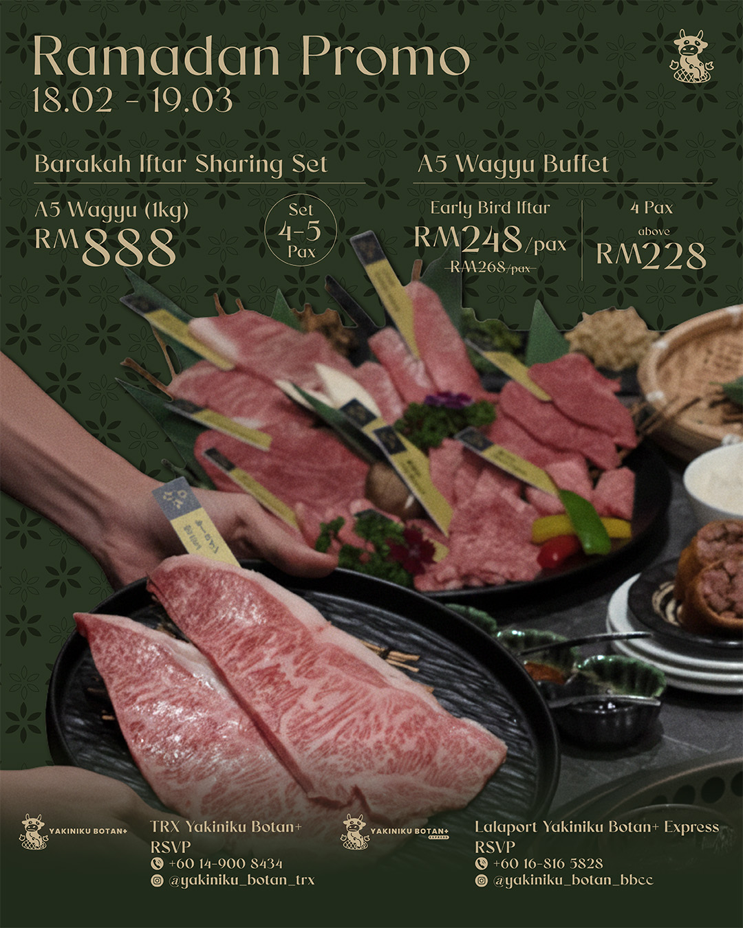 A succulent display of premium A5 Wagyu beef ready for grilling