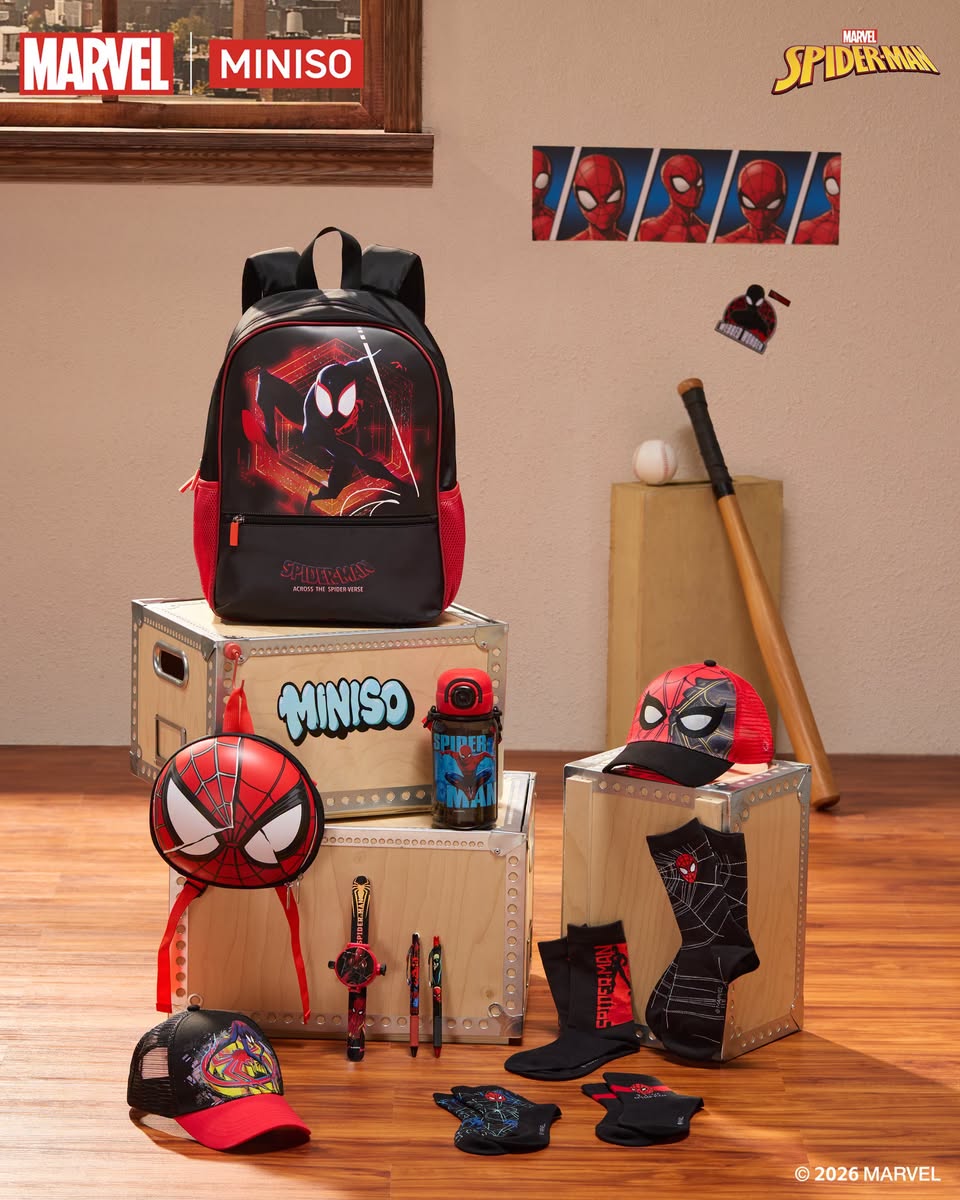 Spider-Man backpack and accessories at MINISO