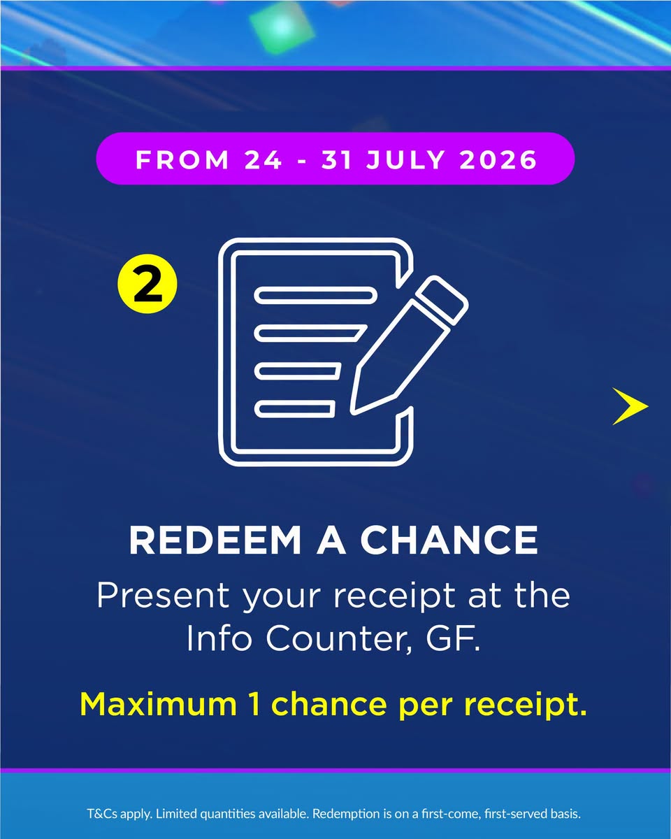 Lucky draw redemption details at LaLaport BBCC Info Counter Ground Floor