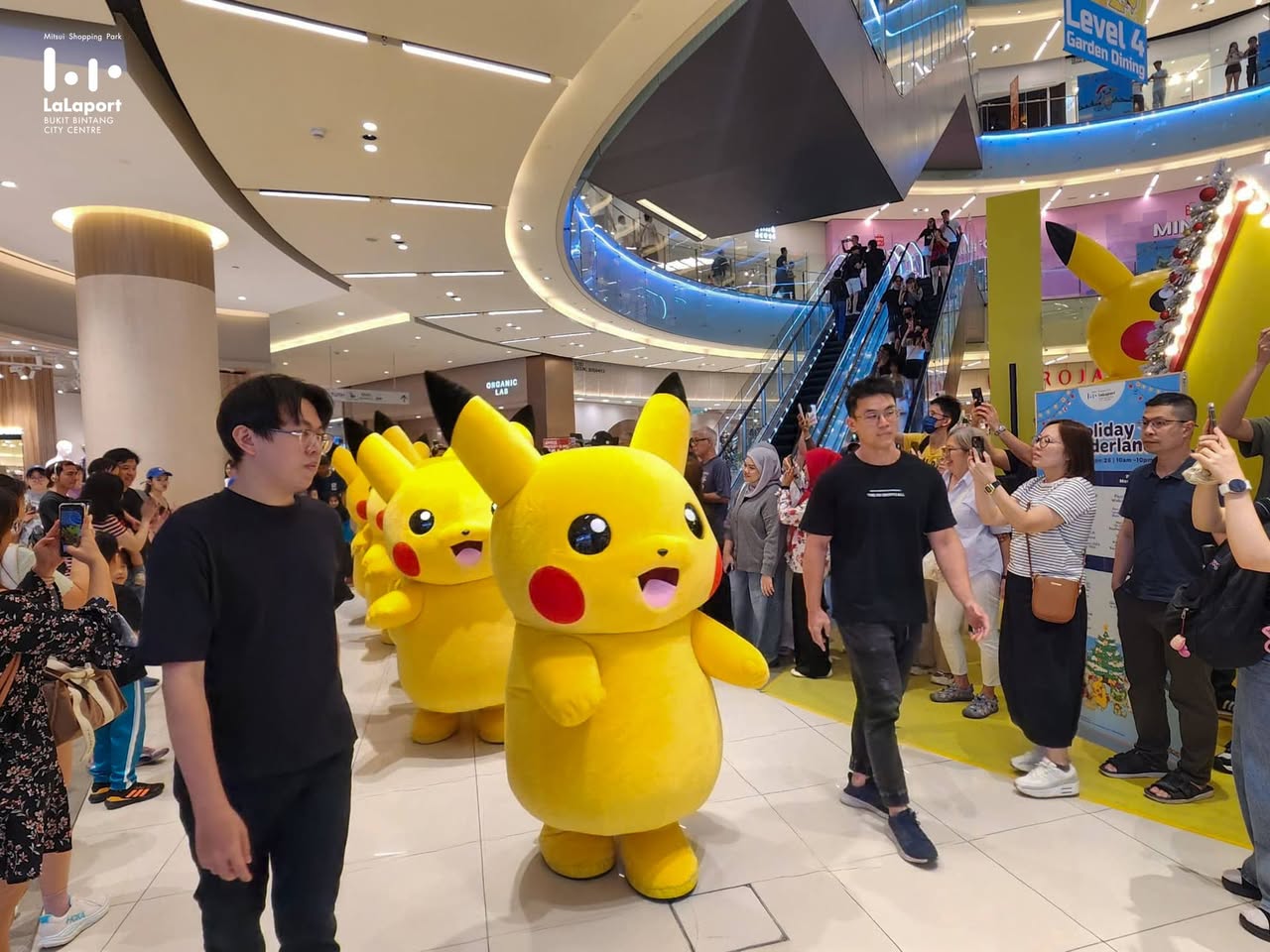 Pikachu in a unique Team ZA costume at LaLaport BBCC