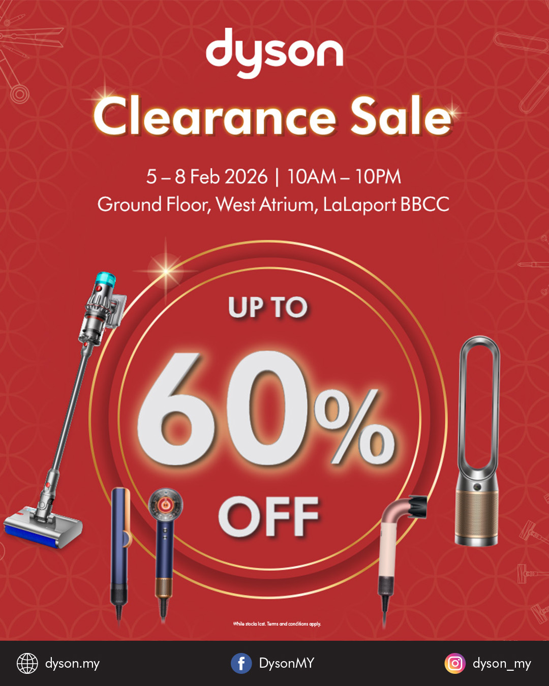 Dyson high-performance products on display at the clearance event