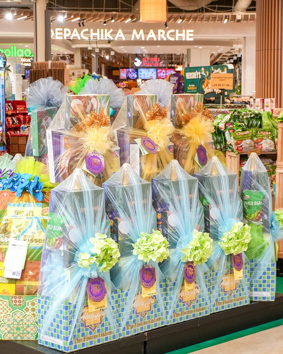 Close-up of festive decorations at the pop-up event