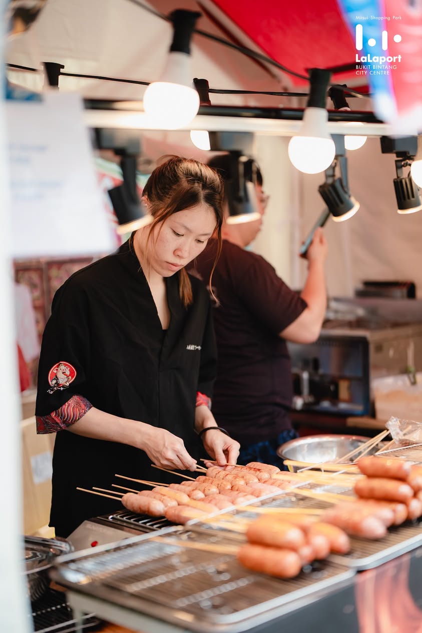 Grilled sausages at Bon Odori 2026 food stall