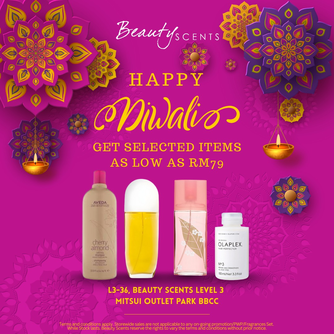 Deepavali special offers at Beauty Scents with festive decorations