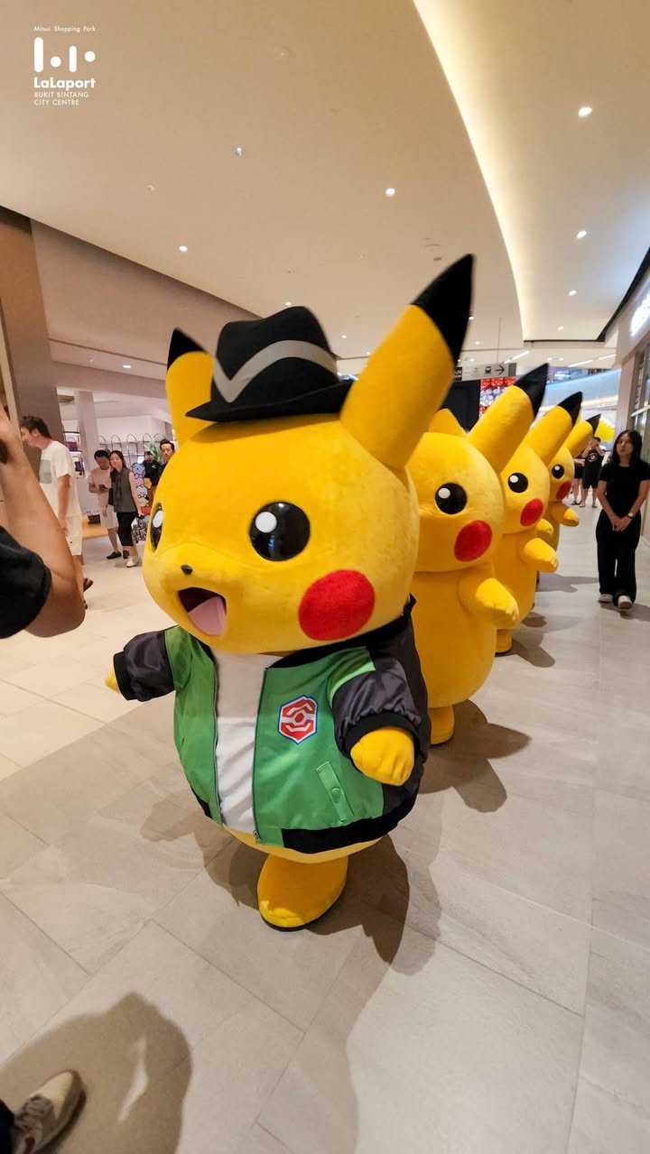 Pikachu in a unique Team ZA costume at LaLaport BBCC