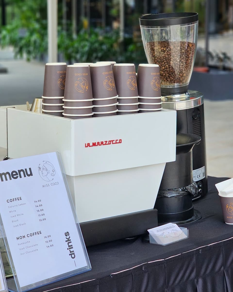Miss Coco coffee menu with drinks at Colombia in Malaysia festival