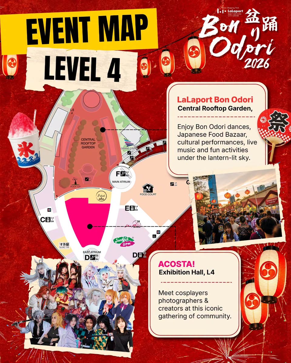 Level 4 Bon Odori festival map