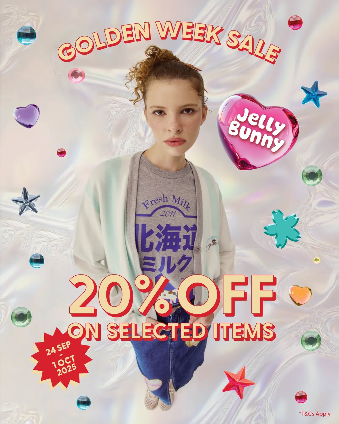 A vibrant display of Jelly Bunny's stylish footwear and accessories.