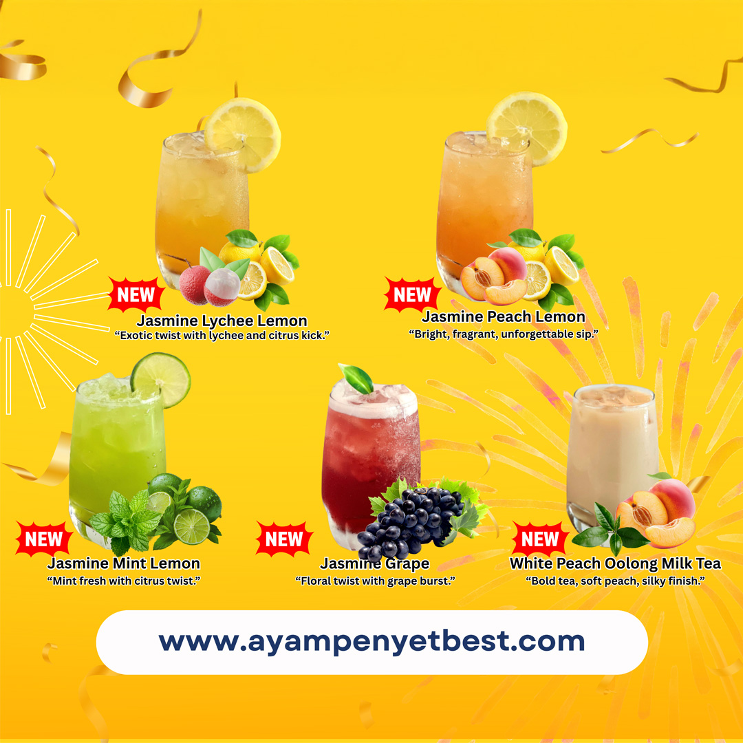 A selection of refreshed menu items featuring signature Ayam Penyet