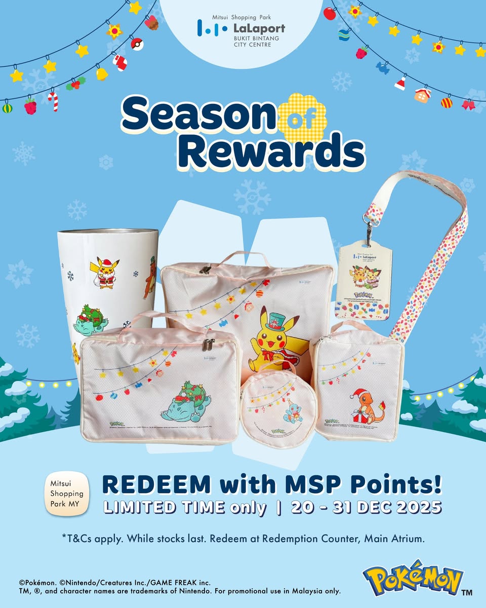 Exclusive Pokémon merchandise available for redemption at LaLaport BBCC