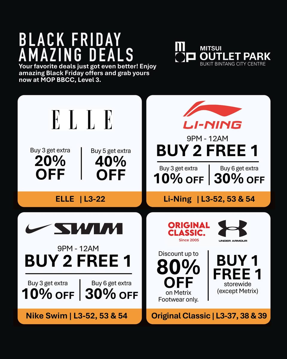 Display of fashion and beauty products on sale at LaLaport BBCC